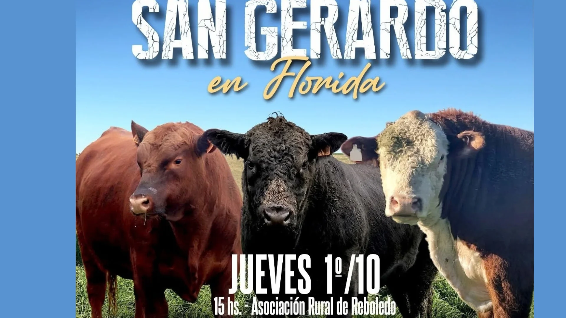 Afiche de remate de toros de San Gerardo 2026